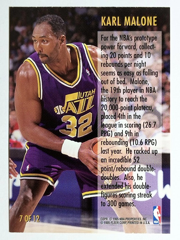 1995-96 Fleer Double Doubles #7 Karl Malone