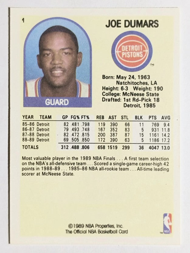 1989-90 Hoops #1 Joe Dumars