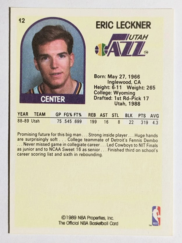 1989-90 Hoops #12 Eric Leckner