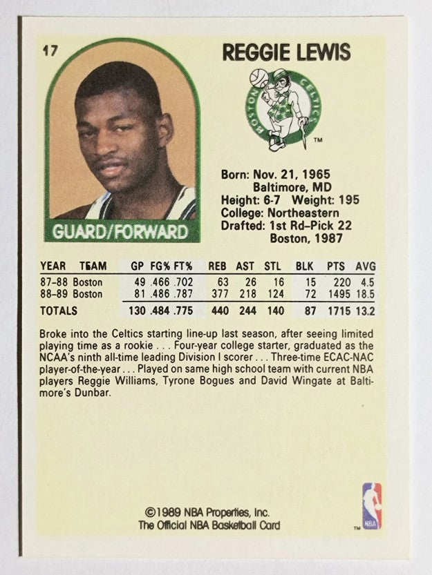 1989-90 Hoops #17 Reggie Lewis RC
