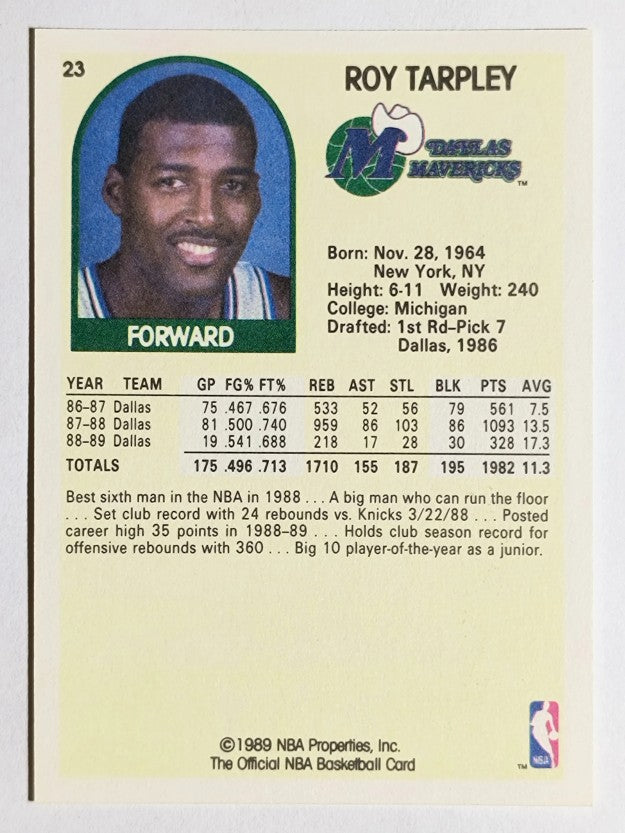 1989-90 Hoops #23 Roy Tarpley