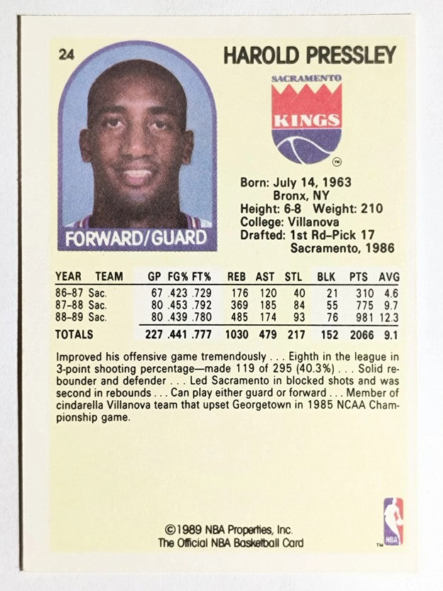 1989-90 Hoops #24 Harold Pressley