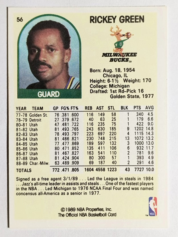 1989-90 Hoops #56 Rickey Green