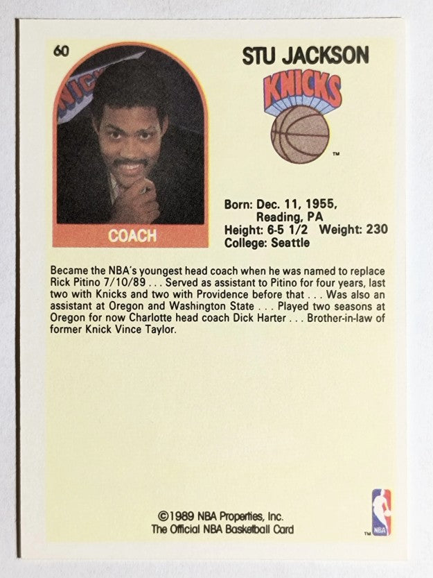 1989-90 Hoops #60 Stu Jackson CO