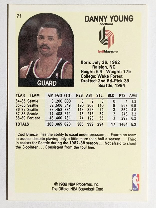 1989-90 Hoops #71 Danny Young