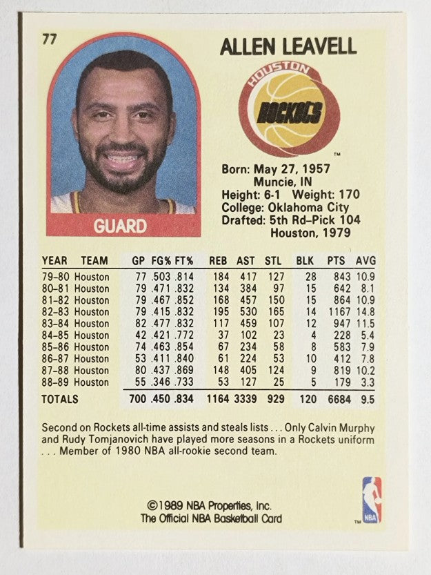 1989-90 Hoops #77 Allen Leavell