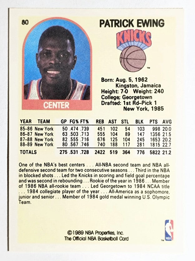 1989-90 Hoops #80 Patrick Ewing