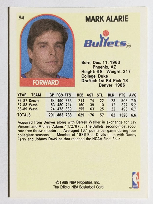 1989-90 Hoops #94 Mark Alarie