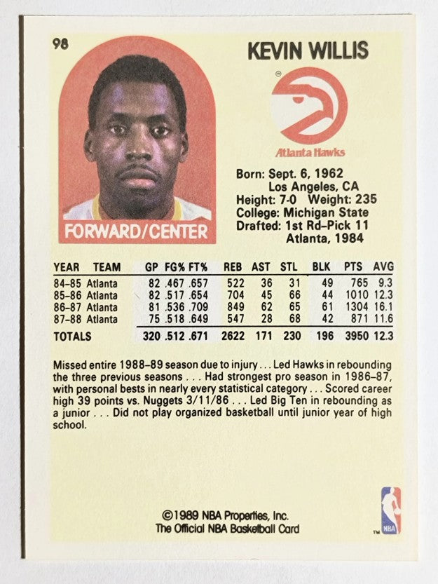 1989-90 Hoops #98 Kevin Willis