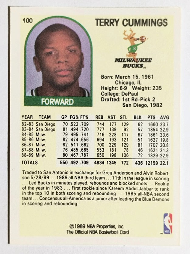1989-90 Hoops #100 Terry Cummings SP