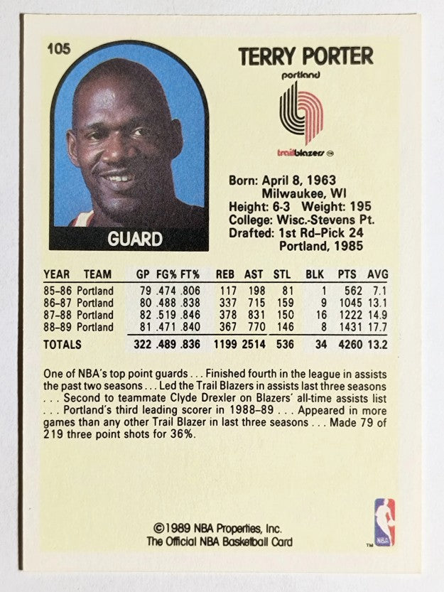 1989-90 Hoops #105 Terry Porter