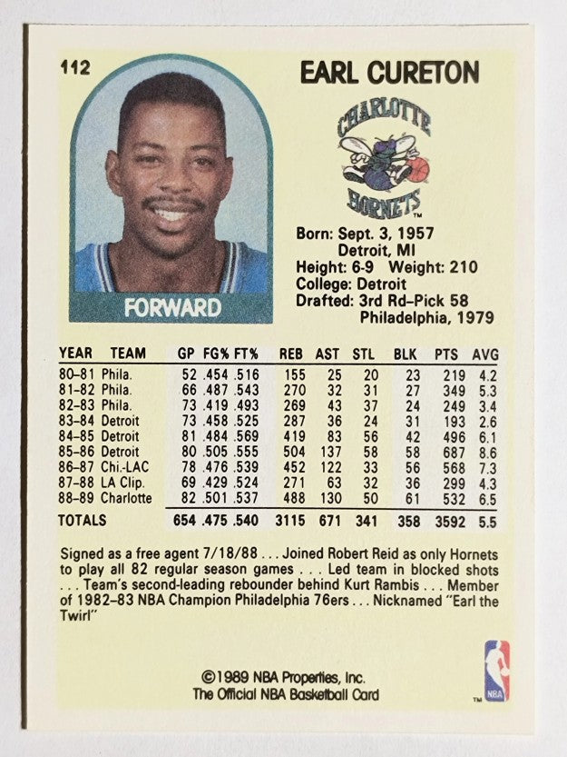 1989-90 Hoops #112 Earl Cureton