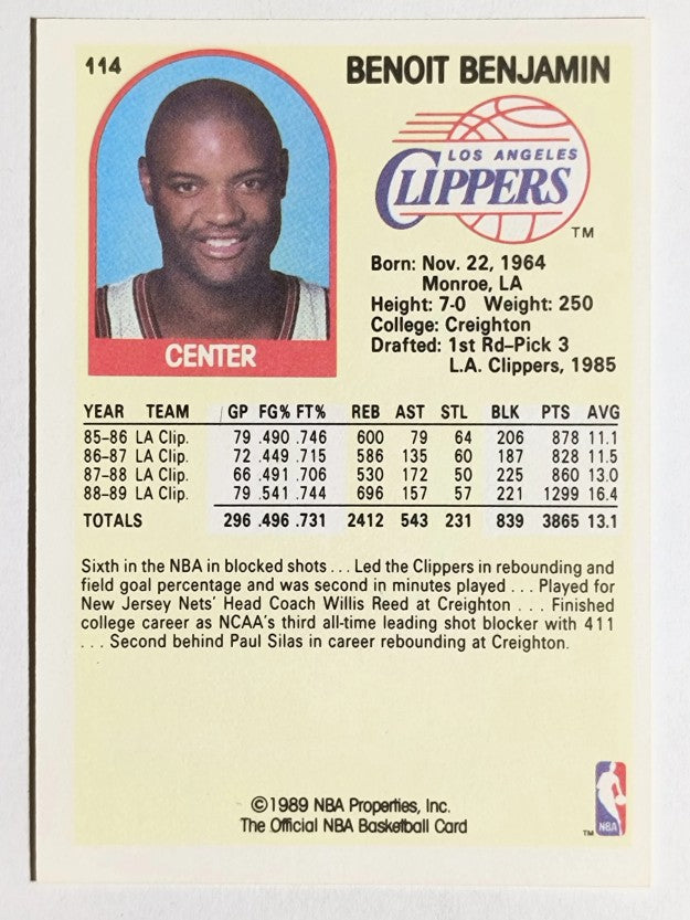 1989-90 Hoops #114 Benoit Benjamin