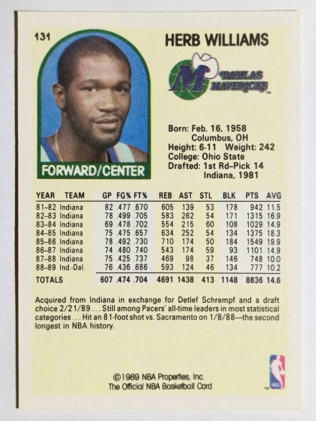 1989-90 Hoops #131 Herb Williams