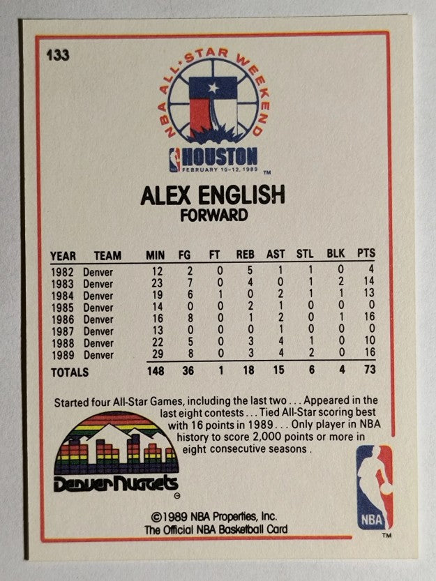1989-90 Hoops #133 Alex English AS