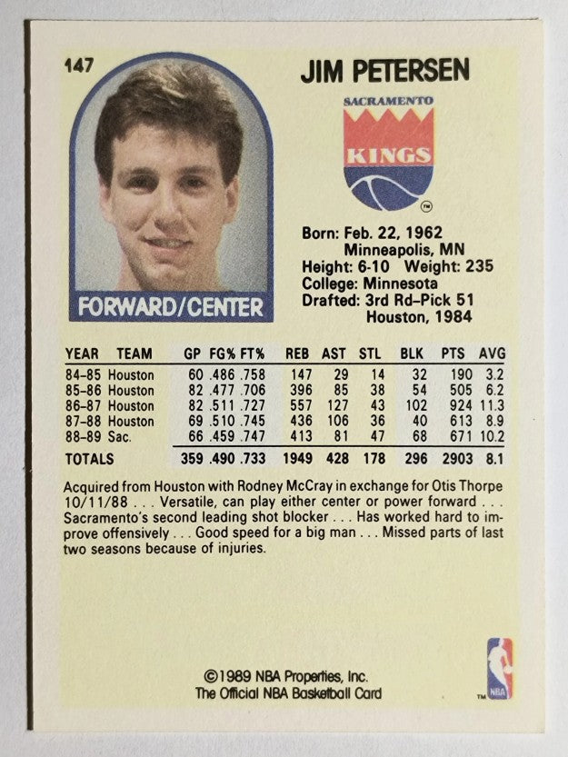 1989-90 Hoops #147 Jim Petersen