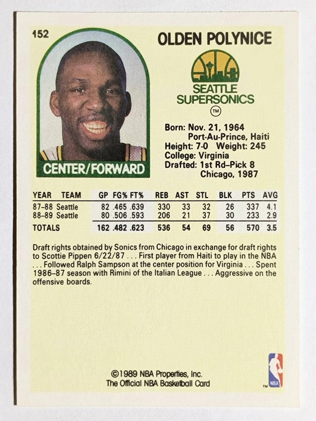 1989-90 Hoops #152 Olden Polynice RC
