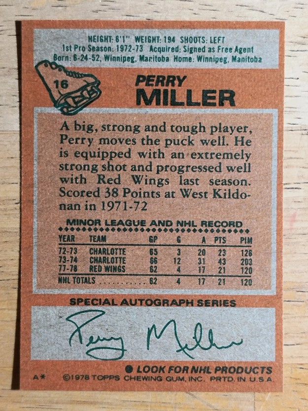 1978-79 Topps #16 Perry Miller (MINT)