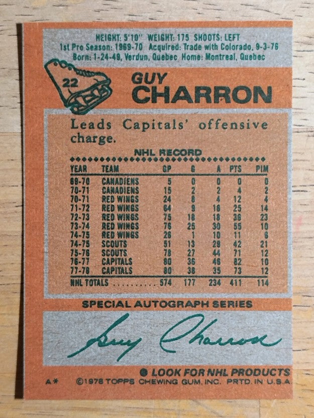 1978-79 Topps #22 Guy Charron (EXMT)