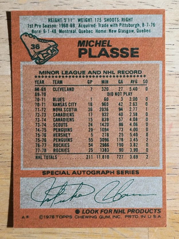 1978-79 Topps #36 Michel Plasse (EXMT)