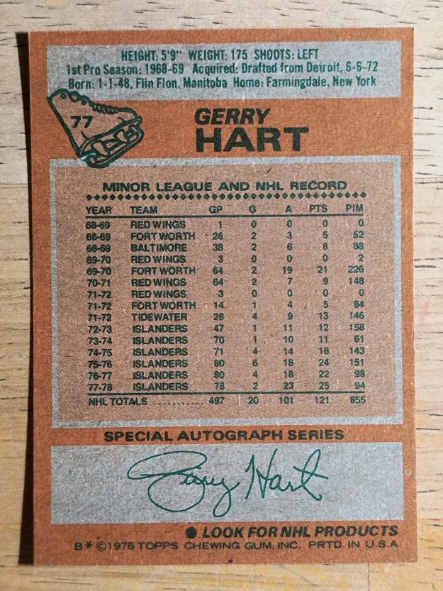 1978-79 Topps #77 Gerry Hart (NMMT)