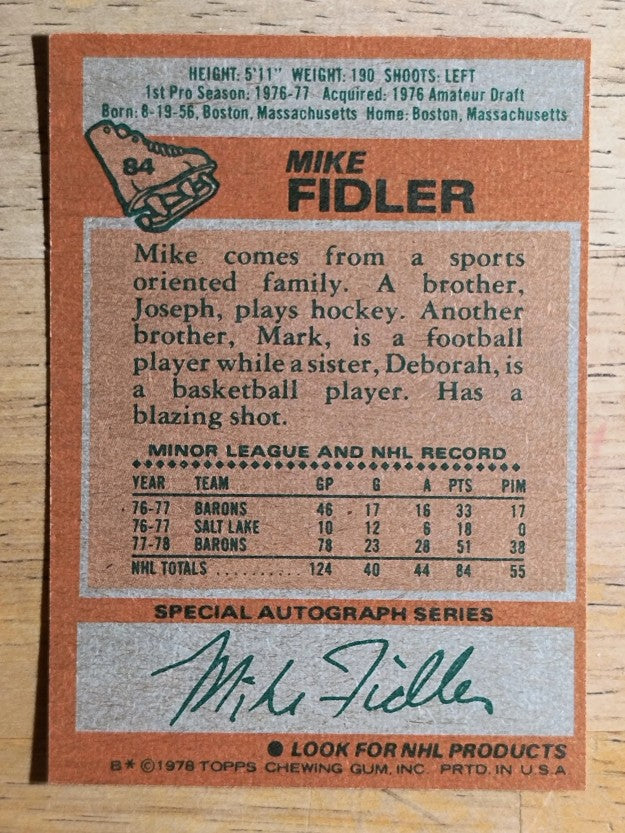 1978-79 Topps #84 Mike Fidler (MINT)