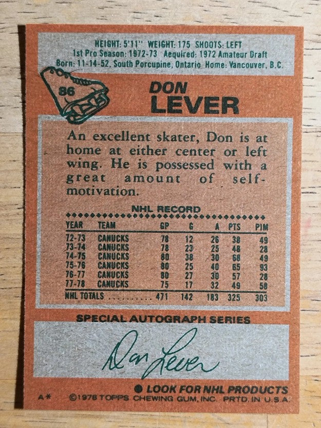 1978-79 Topps #86 Don Lever (MINT)