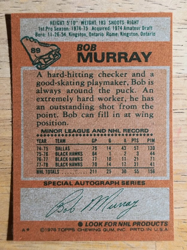 1978-79 Topps #89 Bob Murray (MINT)