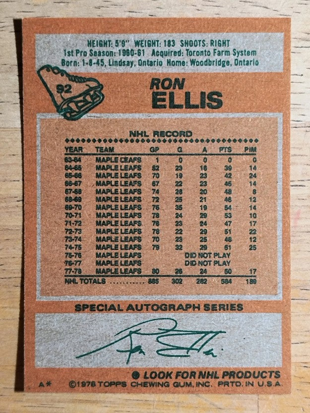 1978-79 Topps #92 Ron Ellis (NM)