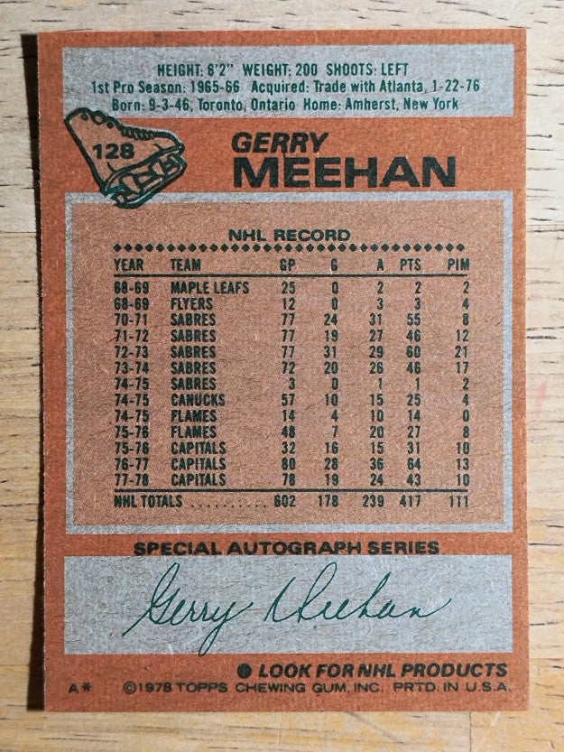 1978-79 Topps #128 Gerry Meehan (MINT)