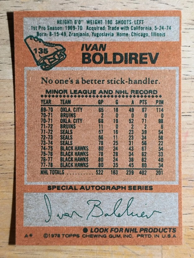 1978-79 Topps #135 Ivan Boldirev (MINT)