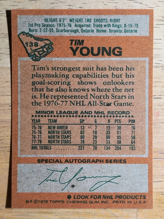 1978-79 Topps #138 Tim Young (NM)
