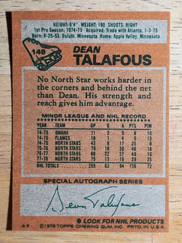 1978-79 Topps #149 Dean Talafous (NMMT)