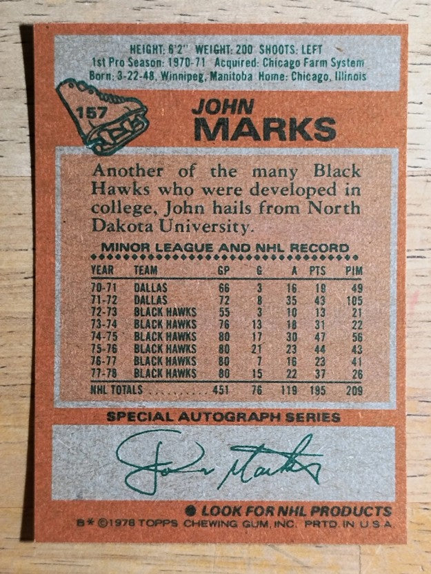 1978-79 Topps #157 John Marks (NM)