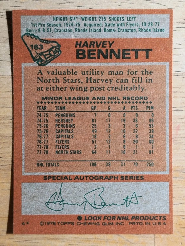 1978-79 Topps #163 Harvey Bennett (NMMT)