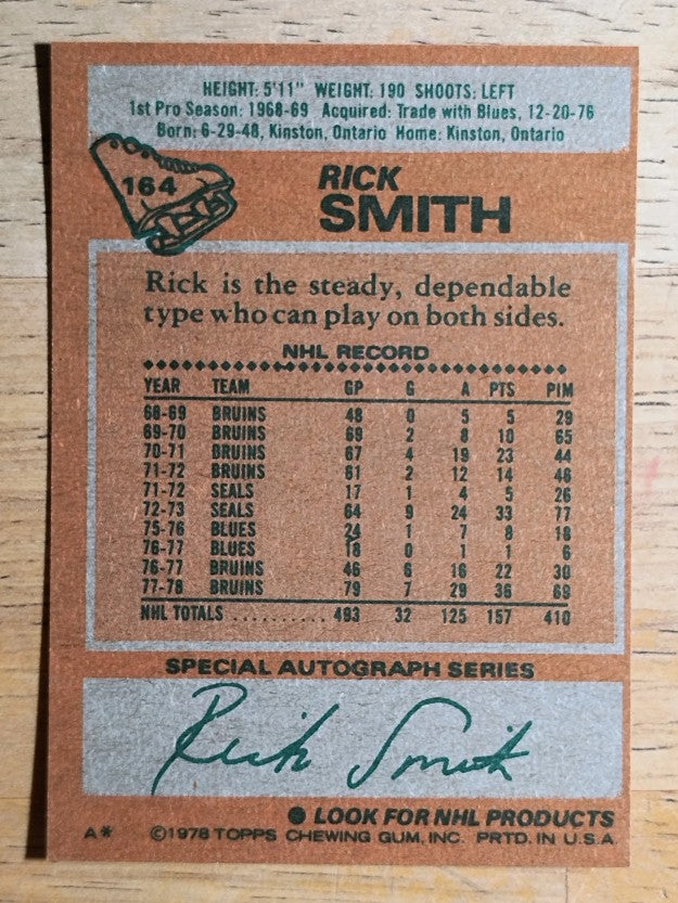 1978-79 Topps #164 Rick Smith (MINT)