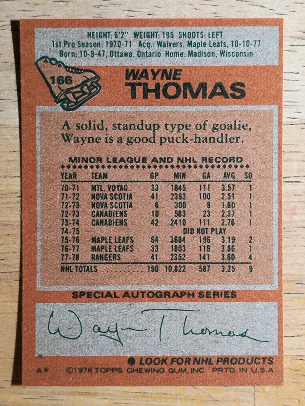 1978-79 Topps #166 Wayne Thomas (MINT)