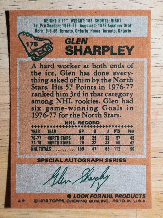 1978-79 Topps #175 Glen Sharpley (NMMT)