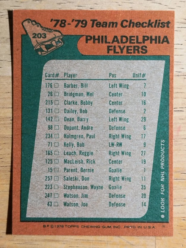 1978-79 Topps #203 Flyers Team CL (MINT)