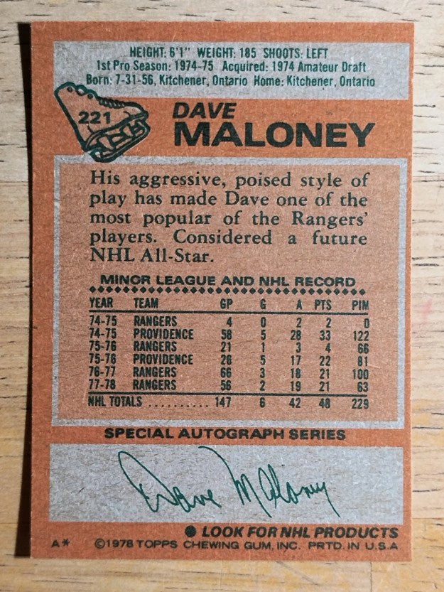 1978-79 Topps #221 Dave Maloney (EXMT)