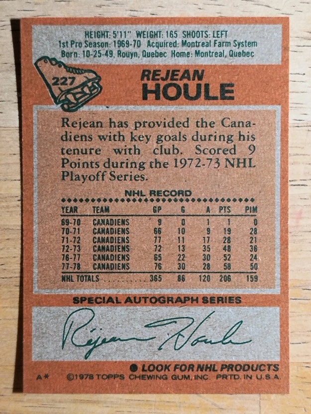 1978-79 Topps #227 Rejean Houle (MINT)