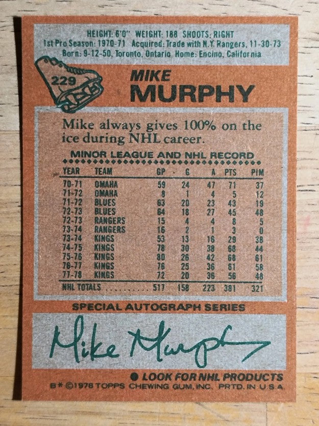 1978-79 Topps #229 Mike Murphy (MINT)