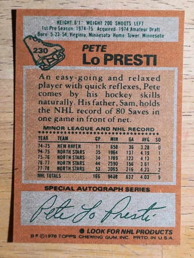 1978-79 Topps #230 Pete Lopresti (MINT)