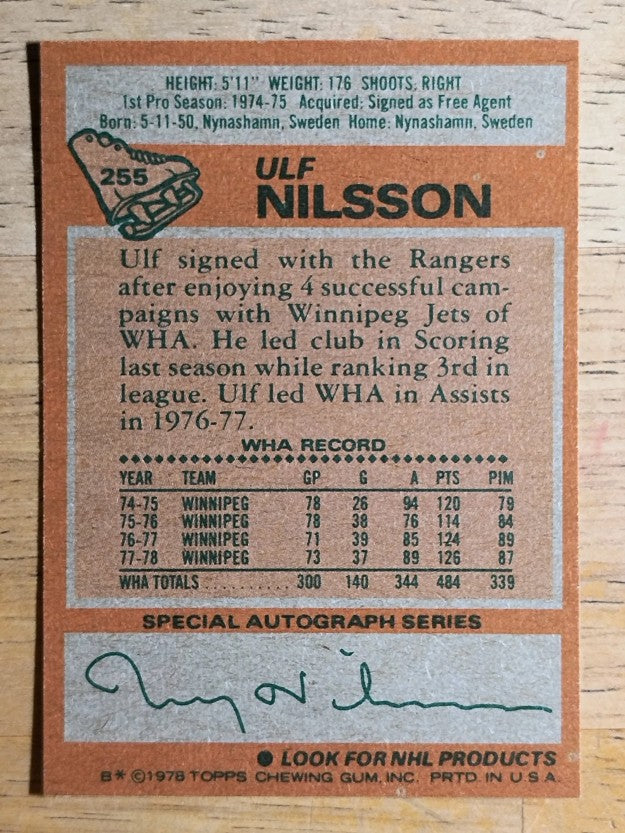 1978-79 Topps #255 Ulf Nilsson (MINT)