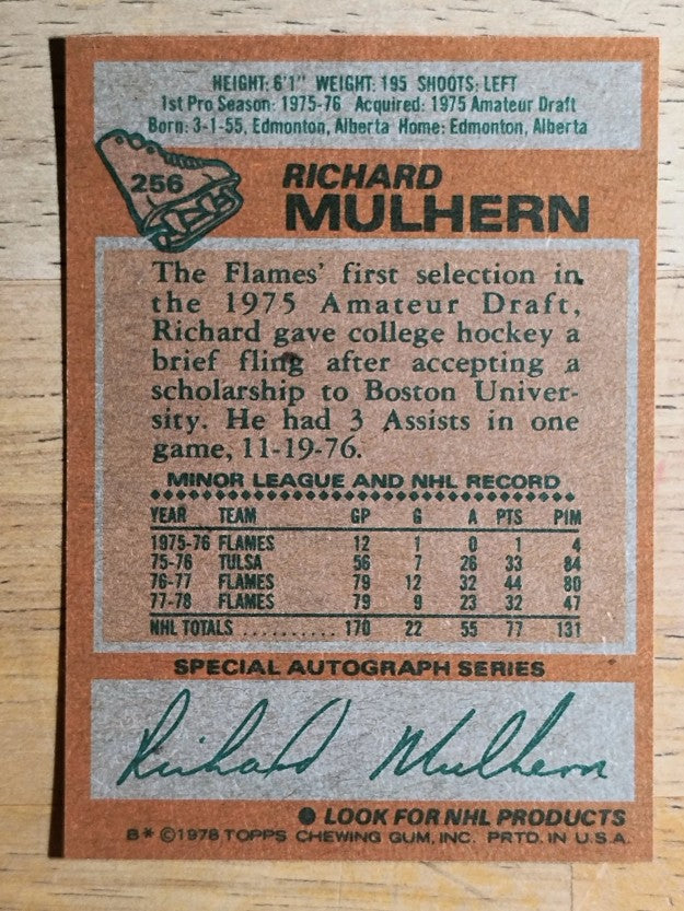 1978-79 Topps #256 Richard Mulhern (NMMT)