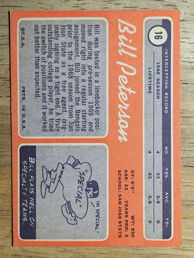 1970 Topps #16 Bill Peterson RC (EXMT)