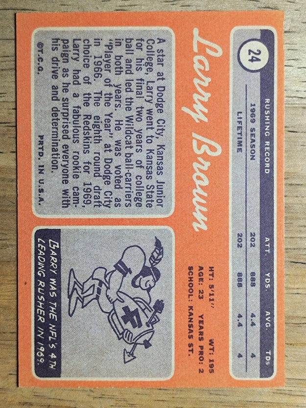 1970 Topps #24 Larry Brown RC (NM)
