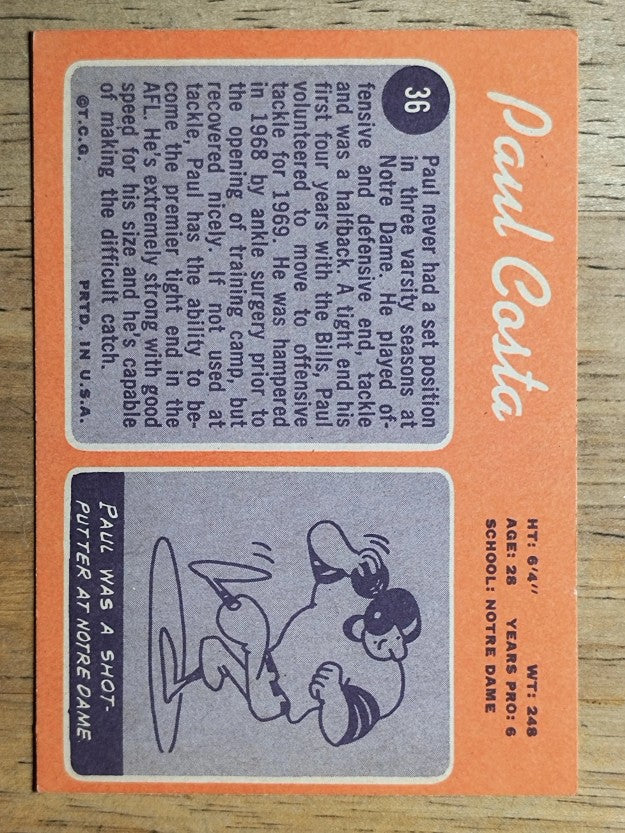 1970 Topps #36 Paul Costa (EXMT)