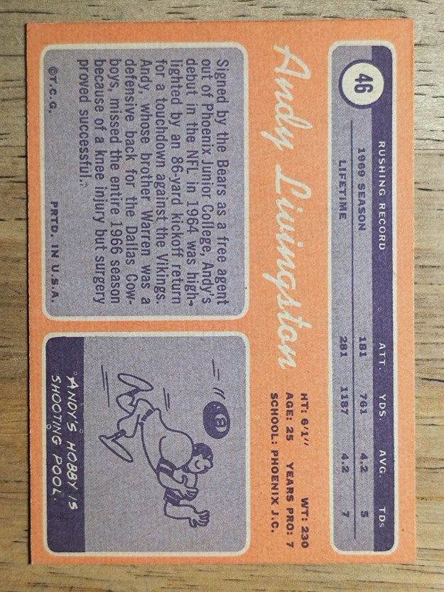1970 Topps #46 Andy Livingston (EXMT)
