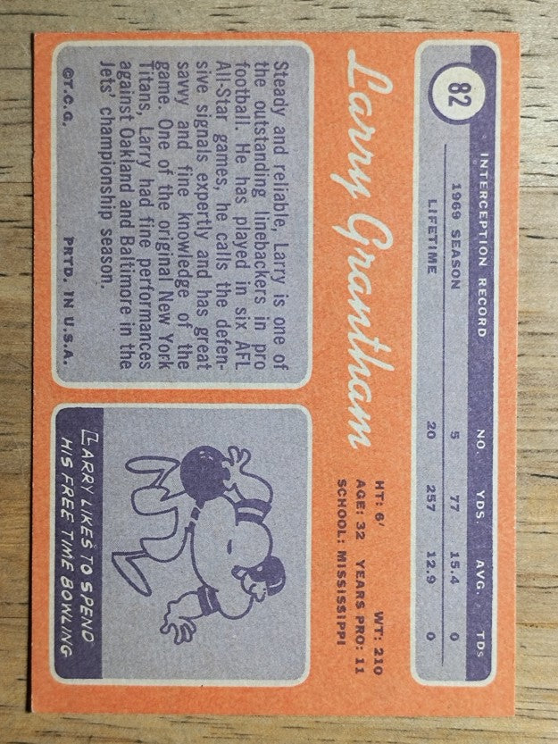 1970 Topps #82 Larry Grantham (EX)